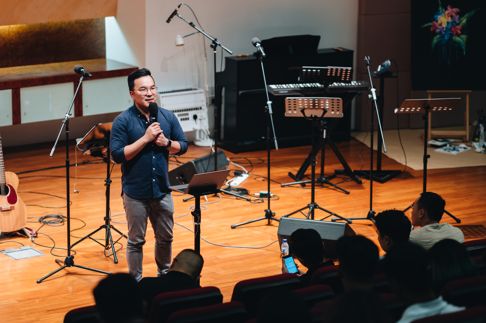 Josh Yeoh speaks to young people